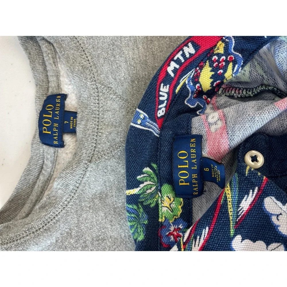 Lot of size 6/7 Boys Clothes Polo Blue‎ Quail Shorts Shirt Fleece